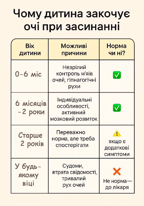 інфографіка Чому дитина закочує очі