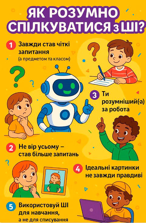 плакат для дітей як користуватися ШІ