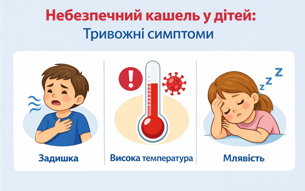 Небезпечний кашель у дітей та тривожні симптоми